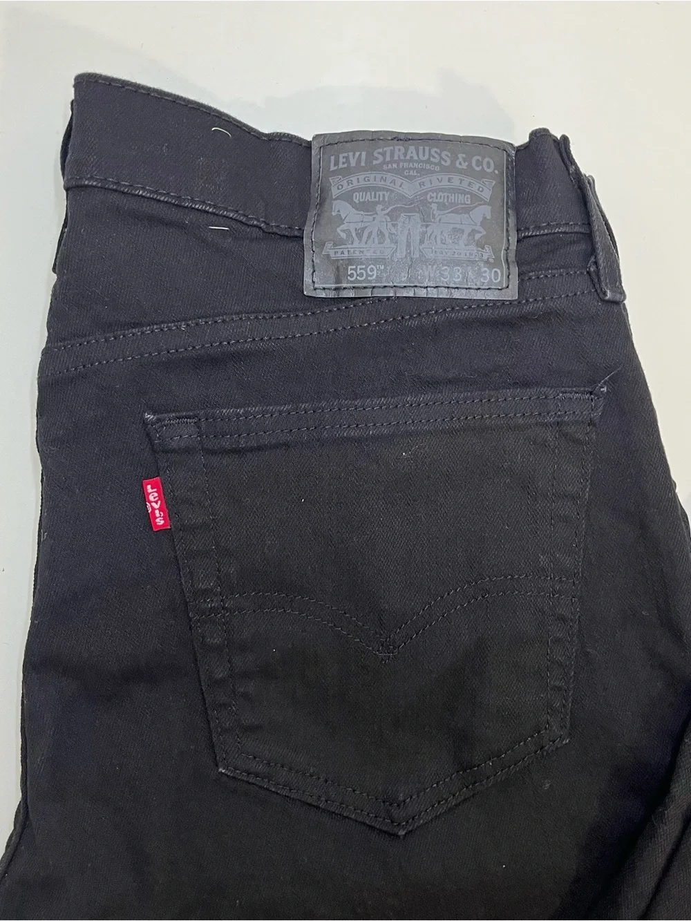Levis 559 Jeans Mens 33X30 Black Relaxed Fit Straight Leg Denim